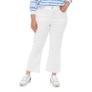 J.crew NWT Cropped Flare White Jean With Raw Hem Signature Stretch Sz 33 White